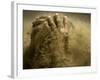 Traditional Indian Wrestler Smears Mud on Himself During a Practice Session in Calcutta, India-null-Framed Photographic Print