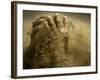 Traditional Indian Wrestler Smears Mud on Himself During a Practice Session in Calcutta, India-null-Framed Photographic Print