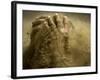 Traditional Indian Wrestler Smears Mud on Himself During a Practice Session in Calcutta, India-null-Framed Photographic Print