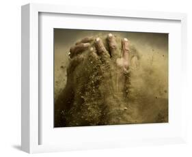 Traditional Indian Wrestler Smears Mud on Himself During a Practice Session in Calcutta, India-null-Framed Photographic Print