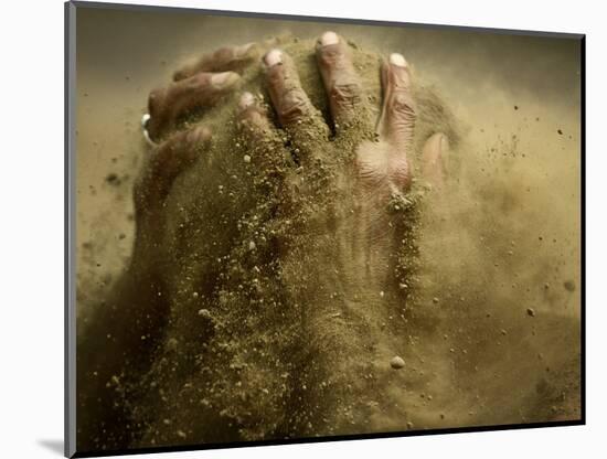 Traditional Indian Wrestler Smears Mud on Himself During a Practice Session in Calcutta, India-null-Mounted Photographic Print