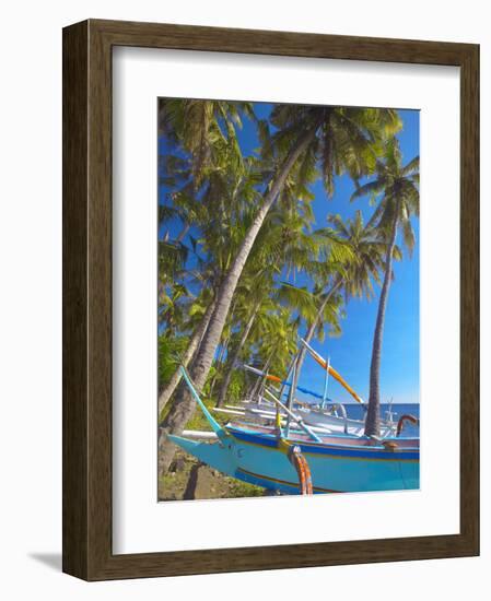 Traditional Indonesian Fishing Boats at the Beach, North Coast, Bali, Indonesia-Sakis Papadopoulos-Framed Photographic Print