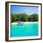 Traditional Indonesian Outrigger Boat in Crystal Clear Waters of Gili Trawangan, Indonesia-Matthew Williams-Ellis-Framed Photographic Print