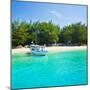 Traditional Indonesian Outrigger Boat in Crystal Clear Waters of Gili Trawangan, Indonesia-Matthew Williams-Ellis-Mounted Photographic Print