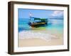 Traditional Indonesian Outrigger Fishing Boat on Island of Gili Meno in Gili Isles, Indonesia-Matthew Williams-Ellis-Framed Premium Photographic Print