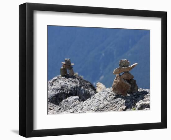 Traditional Inushuk Cairns at the Peak of Whistler Mountain, Whistler, British Columbia, Canada, No-Martin Child-Framed Photographic Print