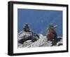 Traditional Inushuk Cairns at the Peak of Whistler Mountain, Whistler, British Columbia, Canada, No-Martin Child-Framed Photographic Print