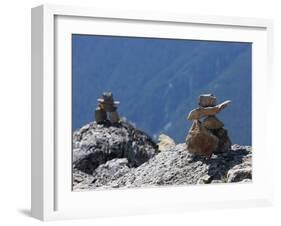 Traditional Inushuk Cairns at the Peak of Whistler Mountain, Whistler, British Columbia, Canada, No-Martin Child-Framed Photographic Print