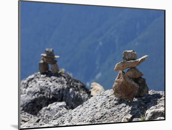Traditional Inushuk Cairns at the Peak of Whistler Mountain, Whistler, British Columbia, Canada, No-Martin Child-Mounted Photographic Print