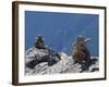 Traditional Inushuk Cairns at the Peak of Whistler Mountain, Whistler, British Columbia, Canada, No-Martin Child-Framed Photographic Print