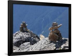 Traditional Inushuk Cairns at the Peak of Whistler Mountain, Whistler, British Columbia, Canada, No-Martin Child-Framed Photographic Print