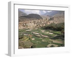 Traditional Jabali Village with Palmery in Basin in Jabal Akhdar, Bilad Sayt, Oman, Middle East-Tony Waltham-Framed Photographic Print