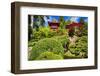 Traditional Japanese Pavilions In A Garden-George Oze-Framed Photographic Print