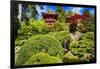 Traditional Japanese Pavilions In A Garden-George Oze-Framed Photographic Print