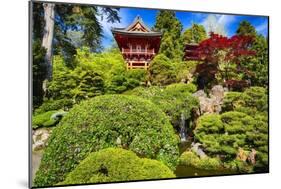 Traditional Japanese Pavilions In A Garden-George Oze-Mounted Photographic Print