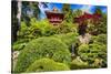 Traditional Japanese Pavilions In A Garden-George Oze-Stretched Canvas