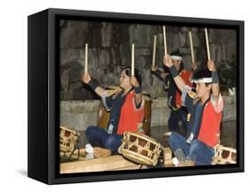 Traditional Japanese Taiko Drumming Performance, Matsuyama, Ehime Prefecture, Shikoku Island, Japan-Christian Kober-Framed Stretched Canvas