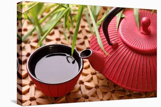 Traditional Japanese Teapot and Cups-egal-Stretched Canvas