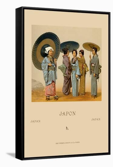 Traditional Japanese Women-Racinet-Framed Stretched Canvas