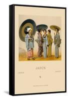 Traditional Japanese Women-Racinet-Framed Stretched Canvas