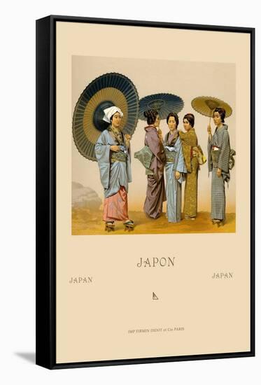 Traditional Japanese Women-Racinet-Framed Stretched Canvas