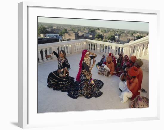 Traditional Kalbali Dance Troupe with Musicians, Rajasthan, India-John Henry Claude Wilson-Framed Photographic Print