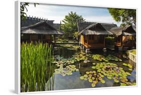 Traditional Kampung Style Rooms over Carp Ponds at the Kampung Sumber Alam Hot Springs Hotel-Rob-Framed Photographic Print