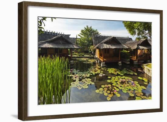 Traditional Kampung Style Rooms over Carp Ponds at the Kampung Sumber Alam Hot Springs Hotel-Rob-Framed Photographic Print