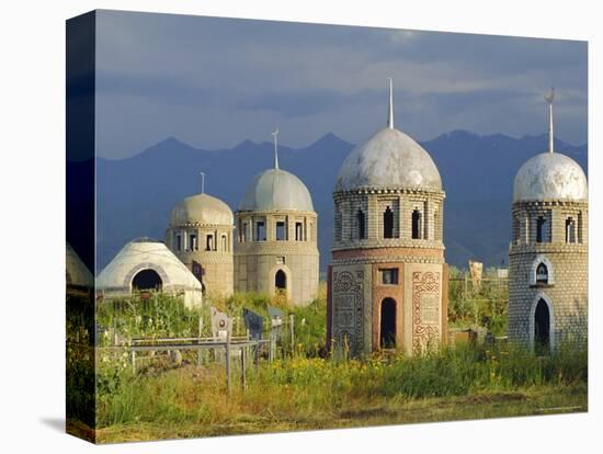 Traditional Kirghiz Cemetary, Near Burana Tower, Kyrgyzstan, Central Asia-Upperhall Ltd-Stretched Canvas