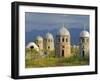 Traditional Kirghiz Cemetary, Near Burana Tower, Kyrgyzstan, Central Asia-Upperhall Ltd-Framed Photographic Print