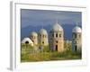 Traditional Kirghiz Cemetary, Near Burana Tower, Kyrgyzstan, Central Asia-Upperhall Ltd-Framed Photographic Print