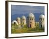 Traditional Kirghiz Cemetary, Near Burana Tower, Kyrgyzstan, Central Asia-Upperhall Ltd-Framed Photographic Print