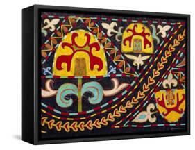 Traditional Kirghiz Embroidery, Kyrgystan, Central Asia-Upperhall Ltd-Framed Stretched Canvas