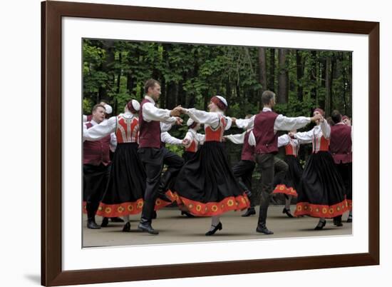 Traditional Latvian Folk Dancing, Near Riga, Baltic States-Gary Cook-Framed Photographic Print