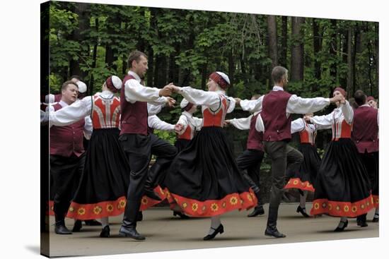 Traditional Latvian Folk Dancing, Near Riga, Baltic States-Gary Cook-Stretched Canvas