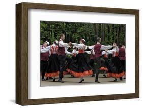 Traditional Latvian Folk Dancing, Near Riga, Baltic States-Gary Cook-Framed Photographic Print
