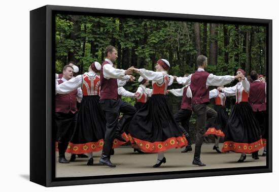 Traditional Latvian Folk Dancing, Near Riga, Baltic States-Gary Cook-Framed Stretched Canvas