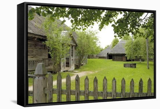 Traditional Lithuanian Farmsteads from the Aukstaitija Region, Rumsiskes, Lithuania-Gary Cook-Framed Stretched Canvas