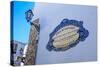 Traditional Local Street Sign and Street Lamp, Old Town, Albufeira, Algarve, Portugal, Europe-Charlie Harding-Stretched Canvas