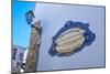 Traditional Local Street Sign and Street Lamp, Old Town, Albufeira, Algarve, Portugal, Europe-Charlie Harding-Mounted Photographic Print