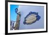 Traditional Local Street Sign and Street Lamp, Old Town, Albufeira, Algarve, Portugal, Europe-Charlie Harding-Framed Photographic Print