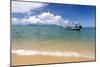Traditional Long-Tailed Fishing Boat Moored Off Maenam Beach on the North Coast of Koh Samui-Lee Frost-Mounted Photographic Print