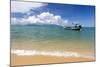 Traditional Long-Tailed Fishing Boat Moored Off Maenam Beach on the North Coast of Koh Samui-Lee Frost-Mounted Photographic Print