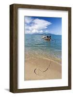 Traditional Long-Tailed Fishing Boat Moored Off Maenam Beach on the North Coast of Koh Samui-Lee Frost-Framed Photographic Print