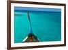 Traditional Maldivian Boat Dhoni in a Tropical Ocean-BlueOrange Studio-Framed Photographic Print