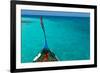 Traditional Maldivian Boat Dhoni in a Tropical Ocean-BlueOrange Studio-Framed Photographic Print