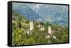 Traditional medieval Svanetian tower houses, Lashtkhveri village, Svaneti region, Georgia, Caucasus-G&M Therin-Weise-Framed Stretched Canvas