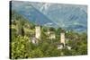 Traditional medieval Svanetian tower houses, Lashtkhveri village, Svaneti region, Georgia, Caucasus-G&M Therin-Weise-Stretched Canvas