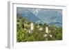 Traditional medieval Svanetian tower houses, Lashtkhveri village, Svaneti region, Georgia, Caucasus-G&M Therin-Weise-Framed Photographic Print