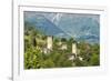 Traditional medieval Svanetian tower houses, Lashtkhveri village, Svaneti region, Georgia, Caucasus-G&M Therin-Weise-Framed Photographic Print